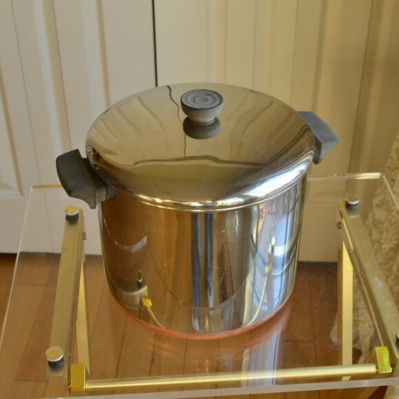 Revere Ware 8 Qt. Stainless Steel Stock Pot & Lid Copper Bottom - Picture 1 of 10